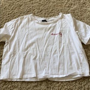 cropped white tee